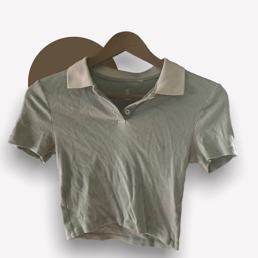 Collared blue T-shirt